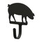 Village Wrought Iron Home Indoor Modern Decorative Black Pig - Wall Hook Small